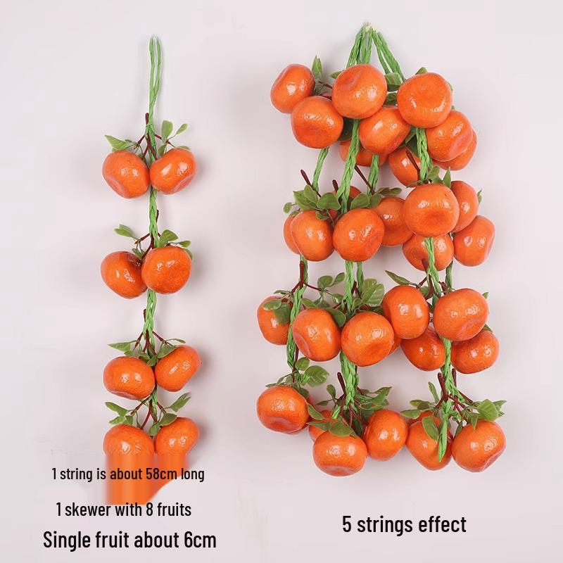 Artificial Vegetable & Fruit Skewer Wall Hanging - Chili & Corn Decor