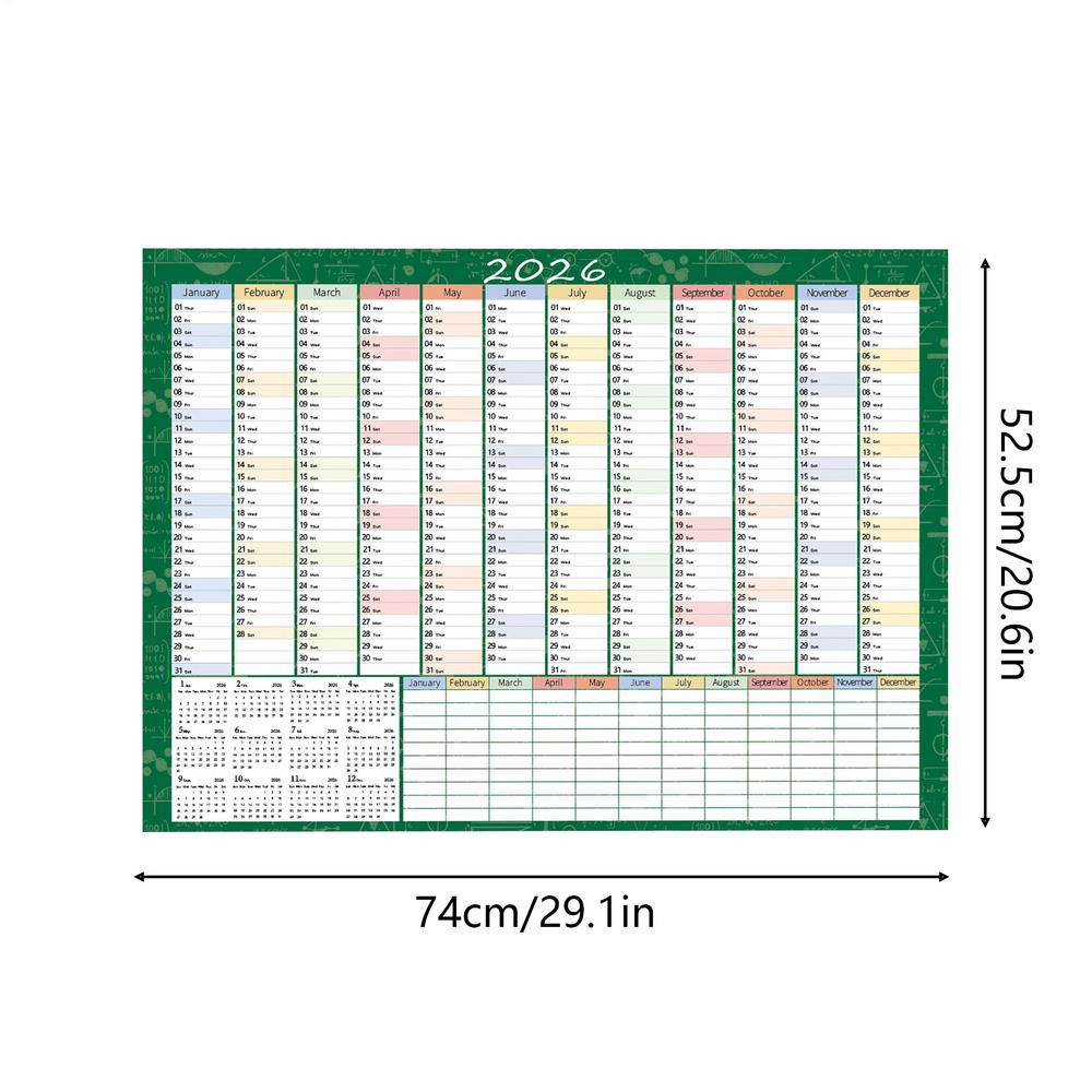 2026 Monthly Wall Calendar 29 X 20 Inch Large Home Decor with Tip Labels Monthly Wall Calendar for Mental Study School Task Home