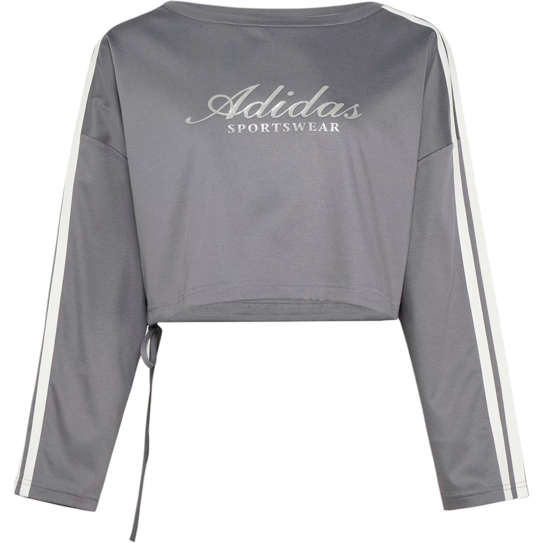 Adidas Dance Three Stripes Movement Series Pure Cotton Casual Long Sleeve Drop Shoulder T-Shirt Women tops KX8924 S