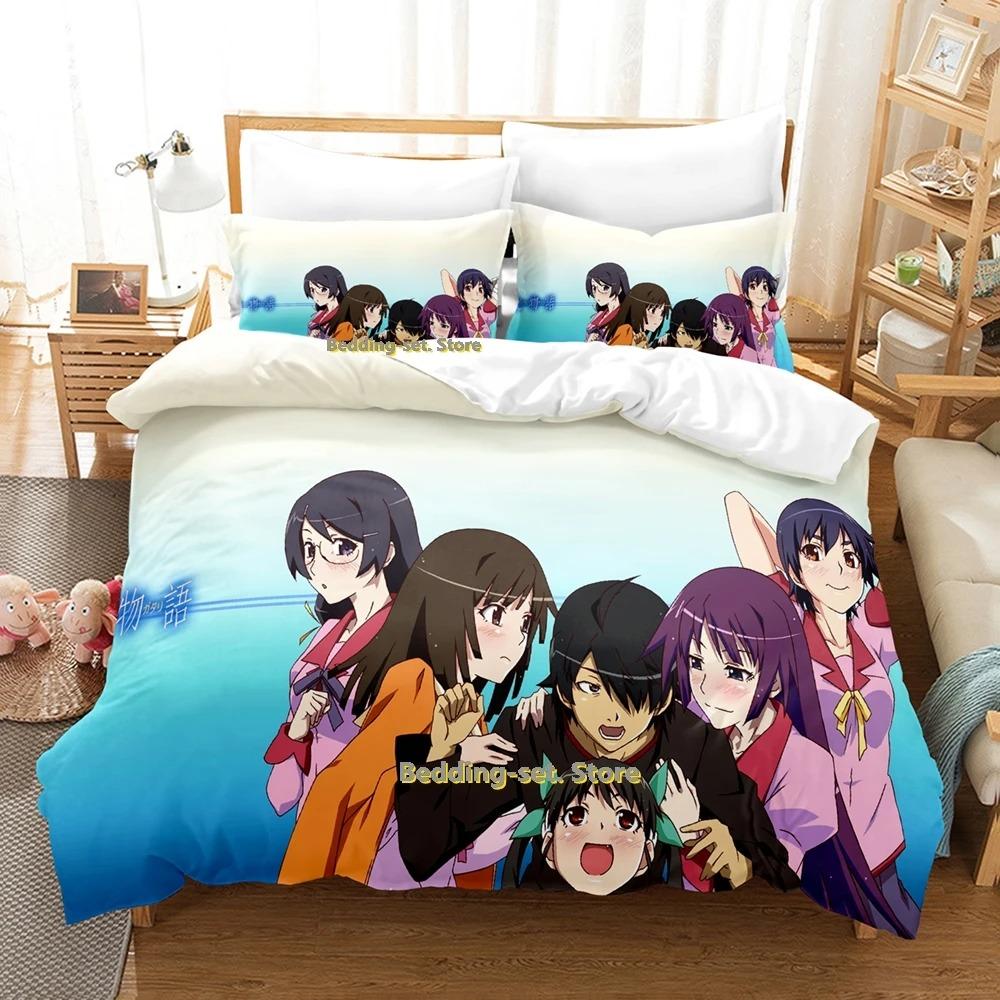 Comfortable Anime Print Bedding Set With Duvet Cover And Pillowcases Single Twin Full Queen King Sizes For Adults And Kids