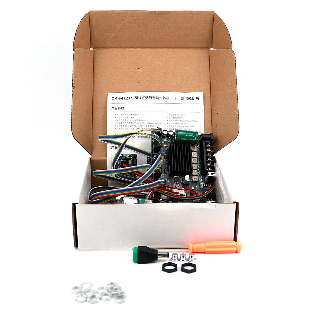 

ZK-MT21S 2.1 Channel Bluetooth Amplifier Board 50W+50W+100W TPA3116D2 With Dual Mic Echo/Subwoofer Output