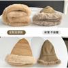 Winter Plush Bucket Hat Thickened Warm Ear Cap Children Windproof Big Head Circumference Winter Suede
