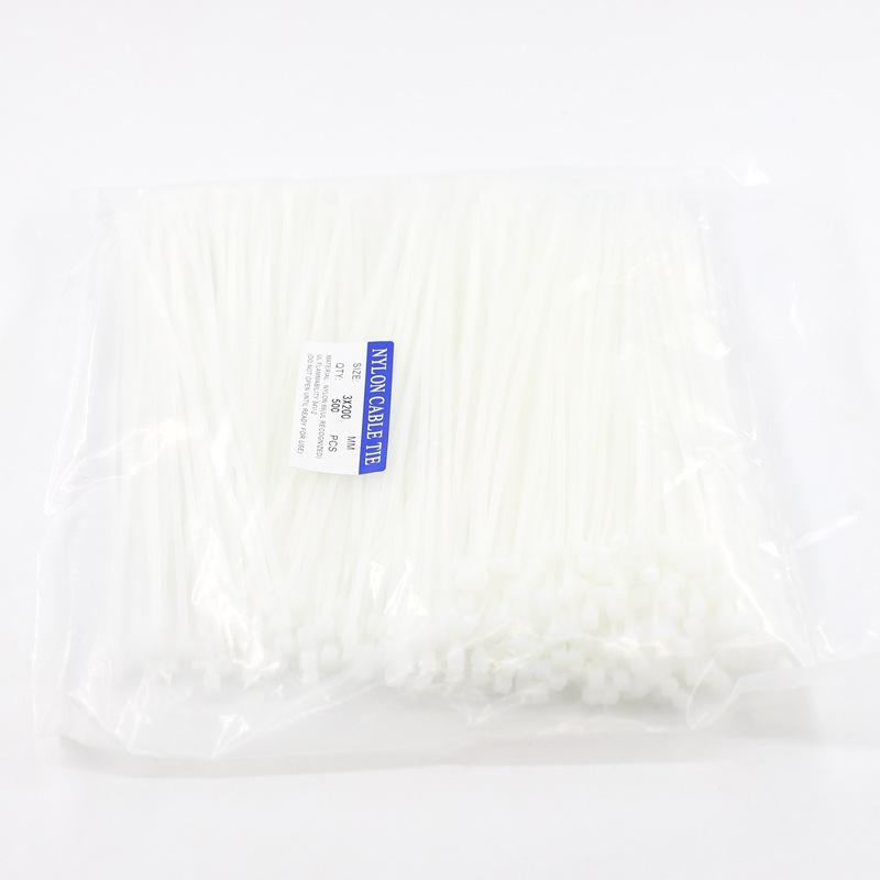 30~1000Pcs/Pack 3x200mm Self-Locking Nylon Ties Plastic Fasten Rope Balcony Privacy Screen Net Fasten Tools Cable Zip Ties