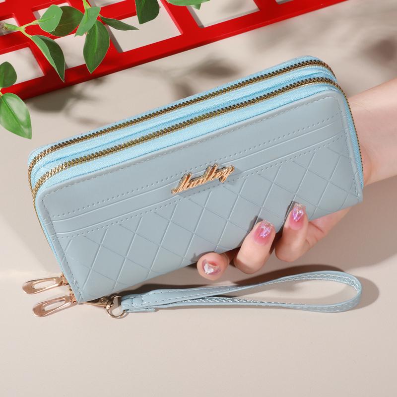 

Zip Around Long Wallet, Women s Fashion Letter Detail Wristlet, Versatile Phone Wallet With Zipper Pocket