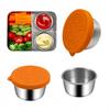 Stainless Steel Sauce Cup with Silicone Lid - 304 Dipping Dish for Salad, Tomato, and Seasonings.