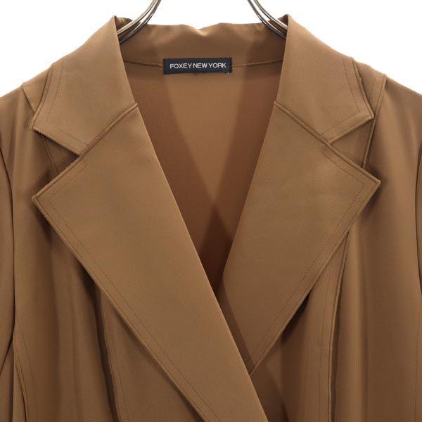 FOXEY NEW YORK made in Japan trench coat Brown Pleated Women Used