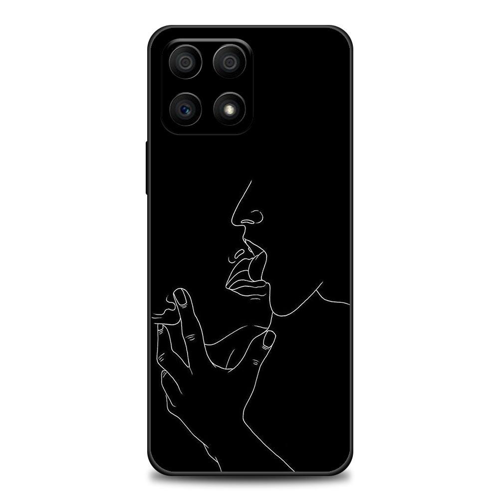 

Минималистичный чехол для телефона с рисунком сексуального любовника поцелуя для Honor 50 30 10 Lite 30i 20 20e 9A 9C 9X Pro 8X Nava 8i 9 Y60, мягкие чехлы Honor 8X