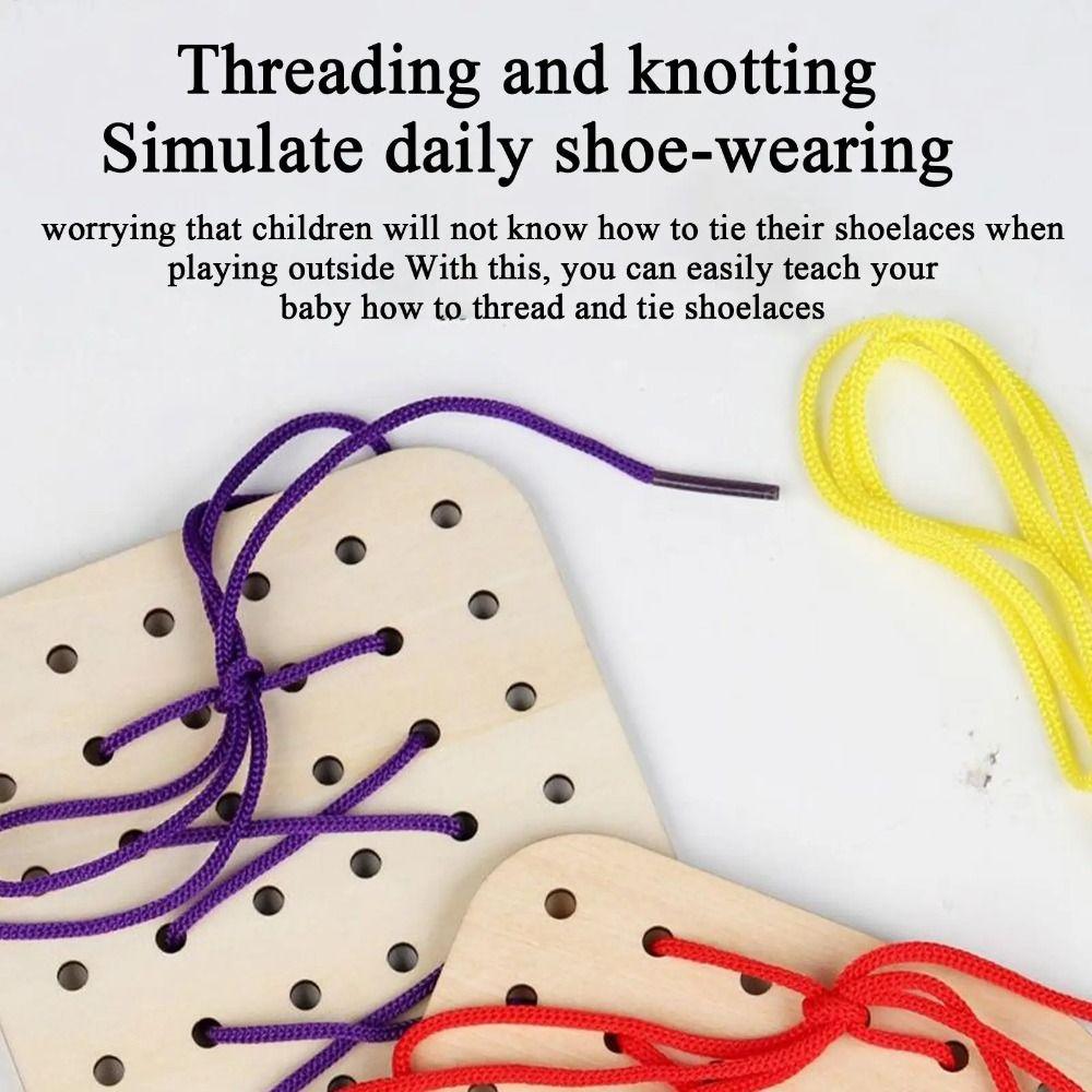 Creativity Wooden Lacing Toy Thinking Training Wooden Threading Rope Board  Toddler Games