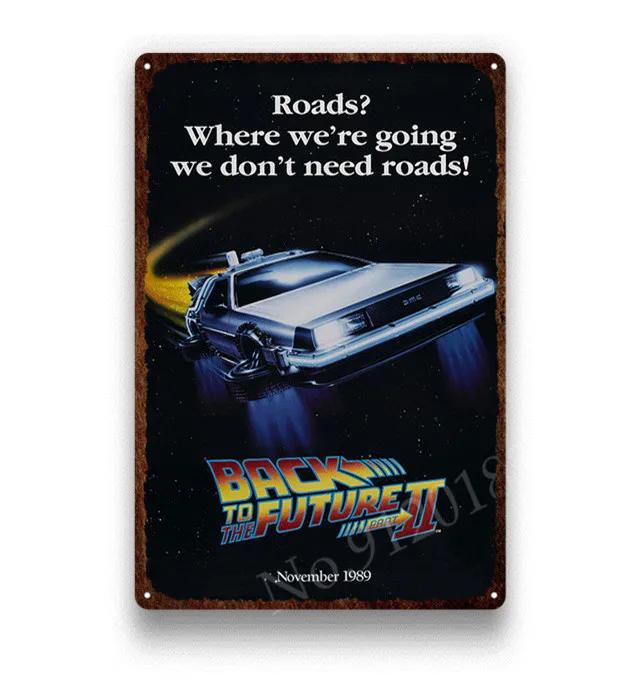 Back To The Future Poster Metal Tin Sign Vintage Home Decor Movie Wall Sticker Metal Plaque Retro Iron Painting Room Decor 30x40