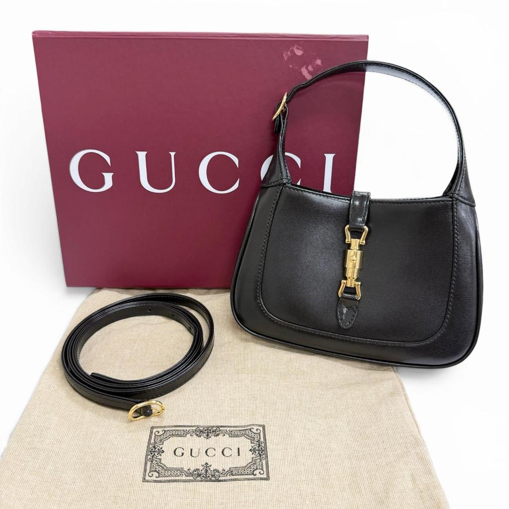 Great GUCCI Shoulder Bag Jackie 1961 Mini Shoulder Bag 2WAY Handbag Black 637091 Used