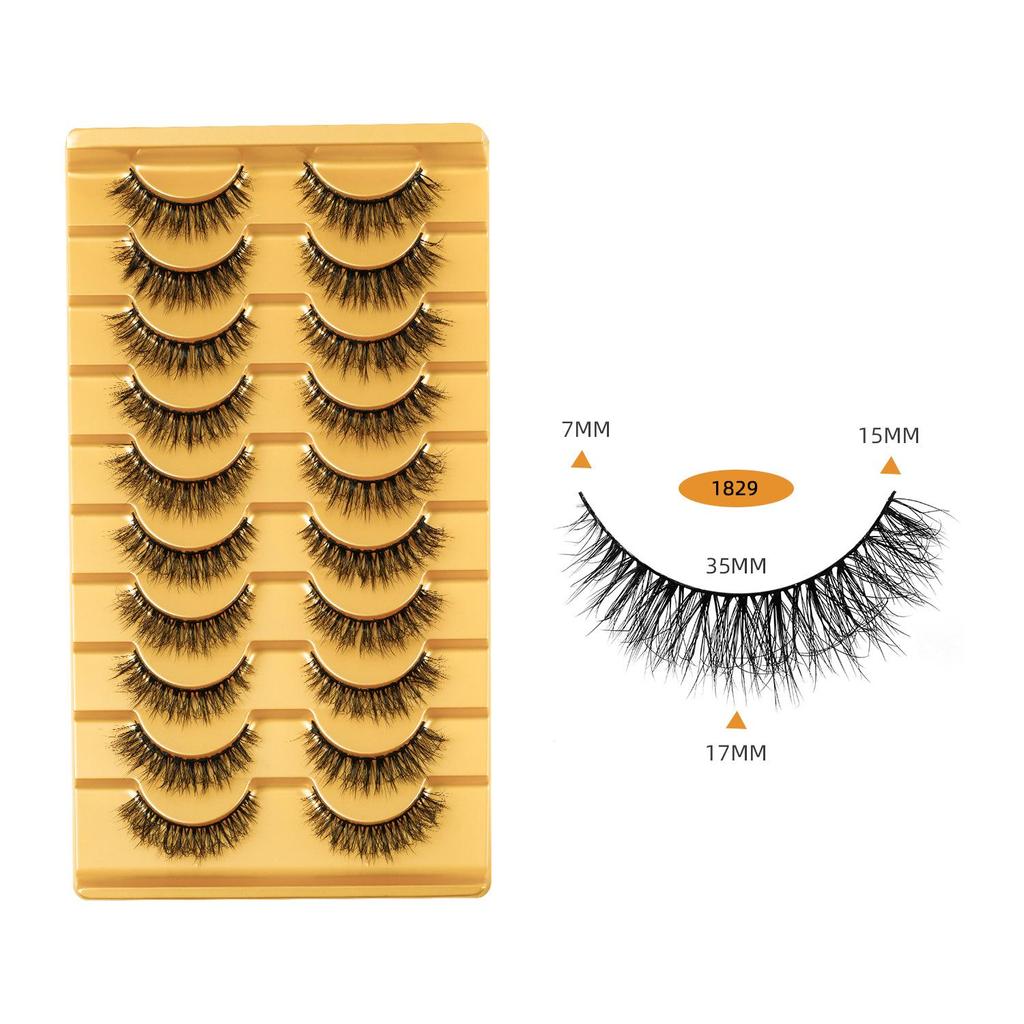 Five-Pair Set of Thick, Curly, 3D Fox-Eye Cat-Eye False Eyelashes