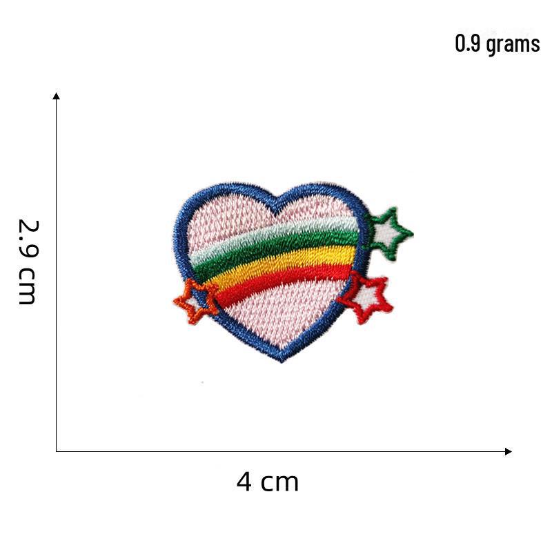 Cartoon Flower Love Self-Adhesive Embroidery Patch for DIY Decoration
