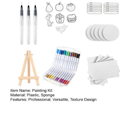55Pcs 3D Foam Texture Painting Kit for Watercolor Paint Markers Soft-tip
