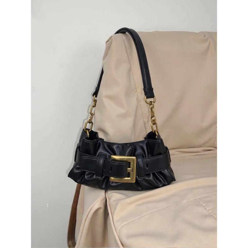 Sac cabas avec boucle de ceinture en métal, design de niche, sac à bandoulière polyvalent, sac sous le bras à la mode