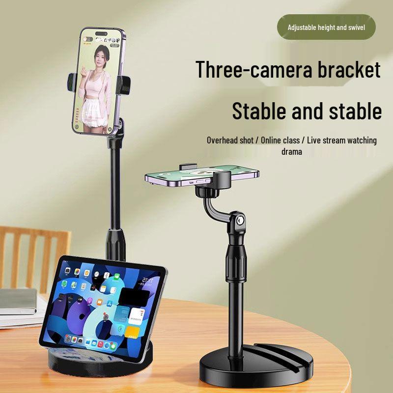 Dual-Position Adjustable Phone Holder for Desktop Streaming and Video Recording