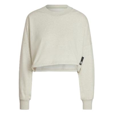 Outlet Light Sports Casual Loose Short Cropped Round Neck Pullover Sweatshirt Women Sweatshirt Light-Gray HE1717