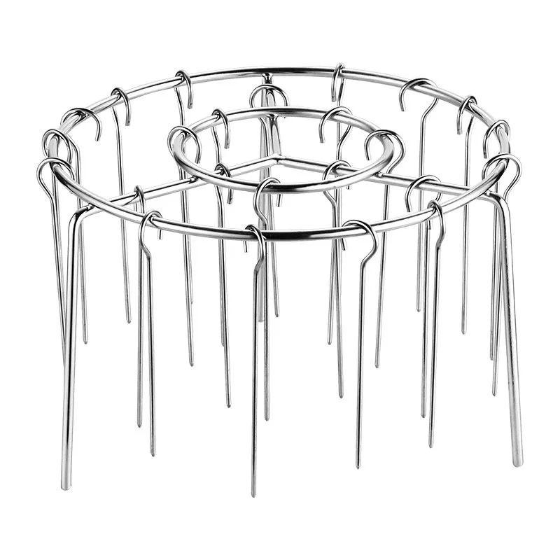 Stainless Steel Vertical Air Fryer Grill Rack with Skewers and Roasting Needles for Kitchen Ovens