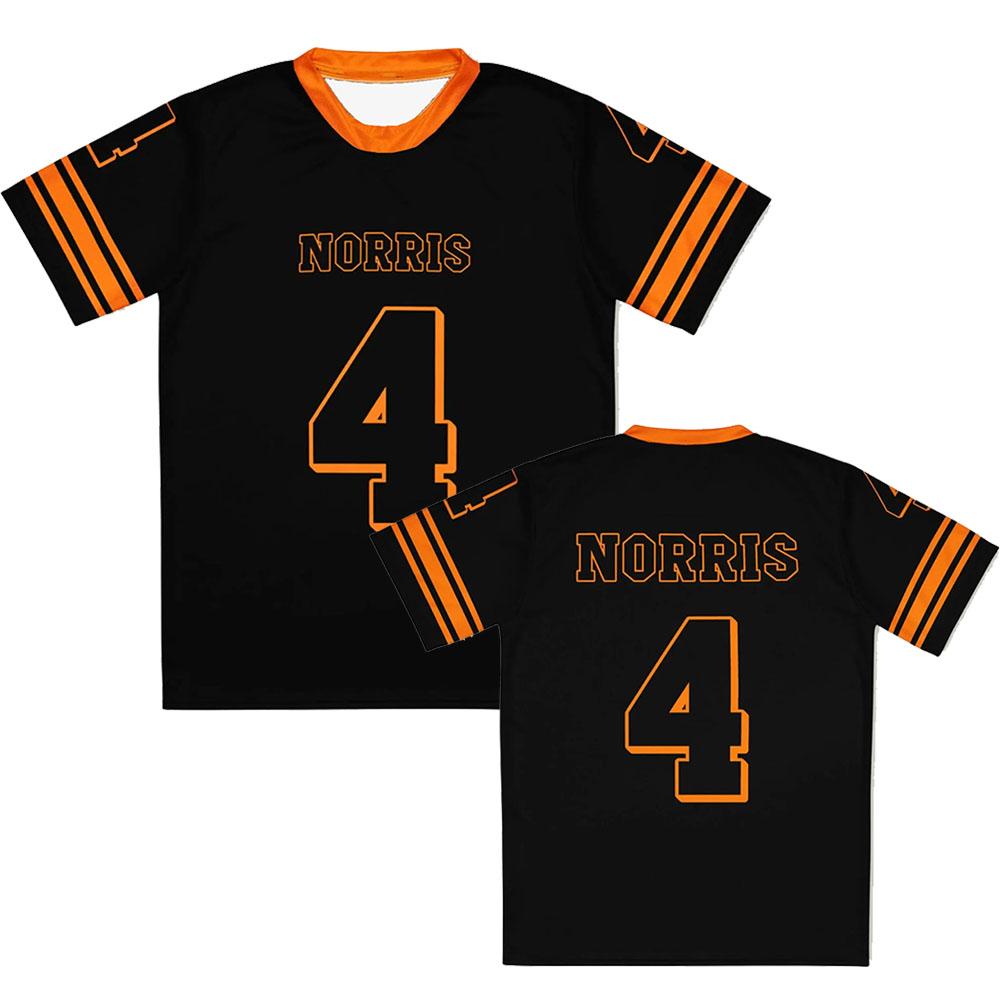 Racing Driver Lando Number 4 Norris Jersey Tees Loose Short Sleeve Casual Unisex Streetwear T-shirt Crew Neck Casual T Shirts