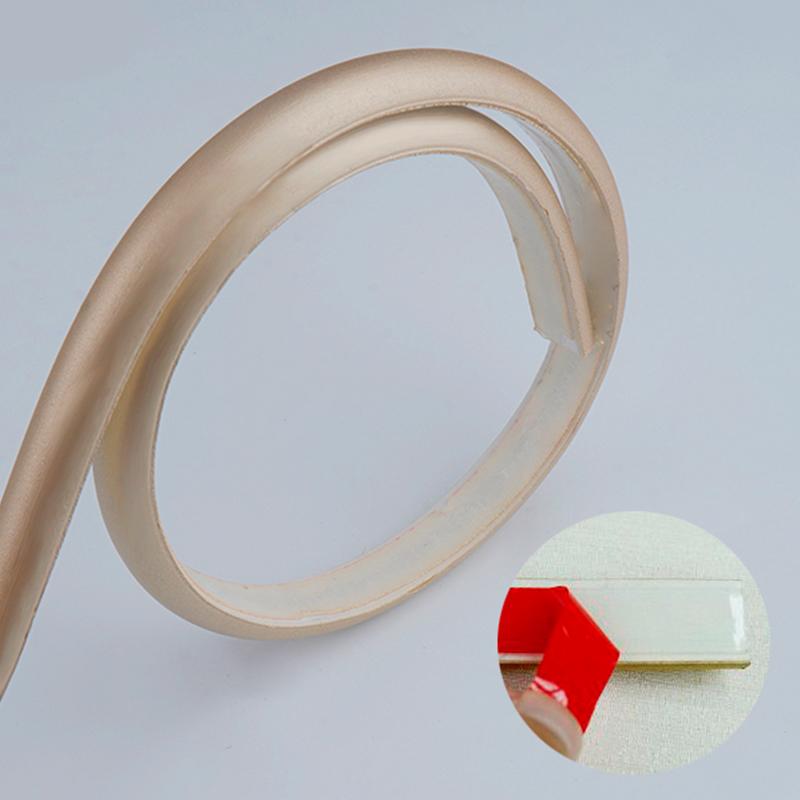 1M Self-adhesive PVC Wall Edge Strip Wall Waist Line Sticker Soft Anti-collision Semi-circular Waterproof Trim Line Skirting