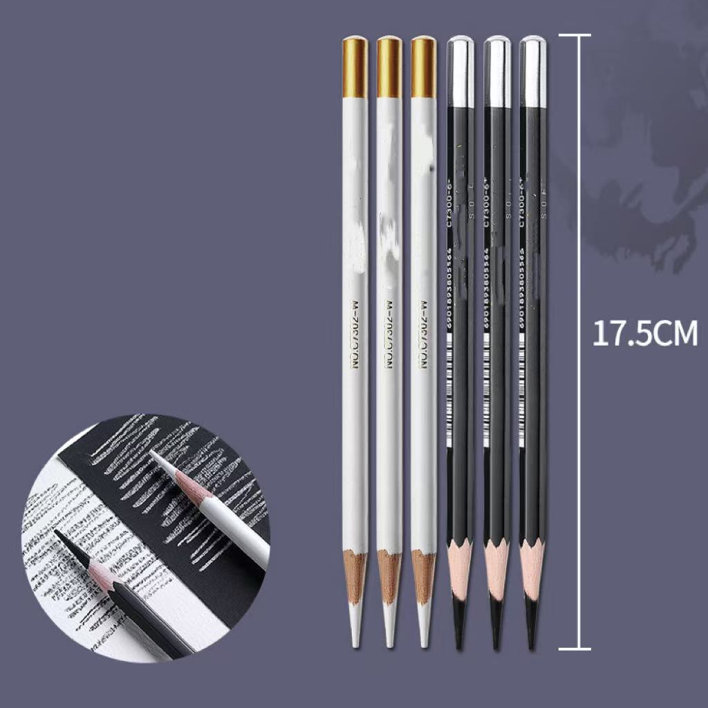 

Белый угольный карандаш для студентов-художников – Высококачественный белый карандаш для эскизов с бликами, Идеальный для экзаменов по рисованию и интенсивных тренировок 6 шт.