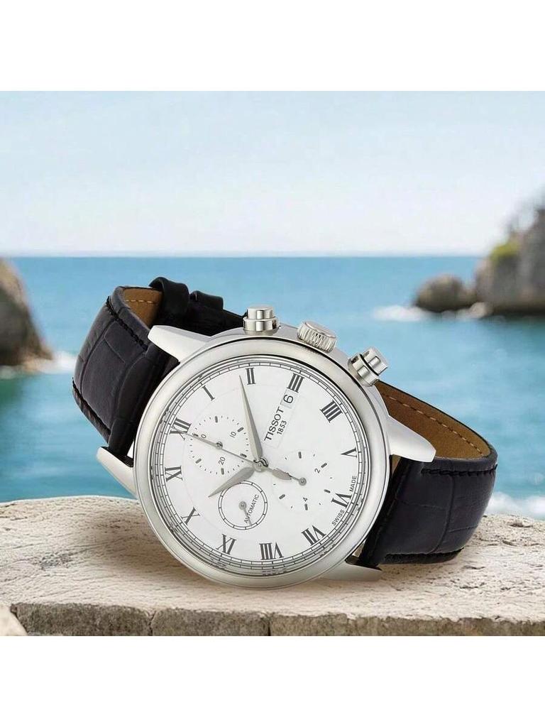 Men's Automatic Mechanical Watch, Black Round Dial, Swiss-made, Stylish Simple Men's Accessory, Men's Wristwatch, Versatile T085.427.16.013.00