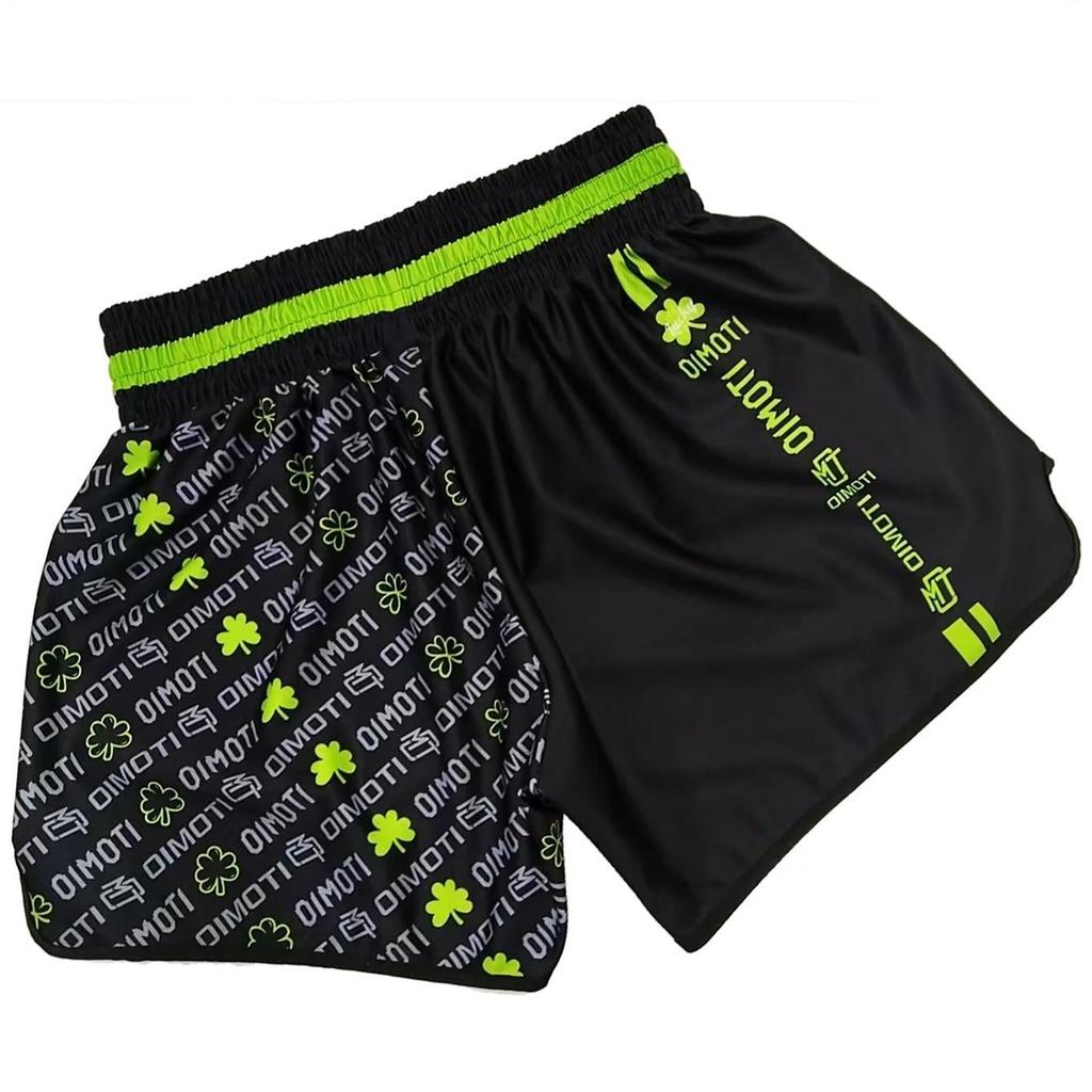 Clover Muay Thai Kickboxing Boxing MMA UFC Casual Shorts Gym Sport Unisex Men Women Workout Quick Dry Print Elastic High Waist Training