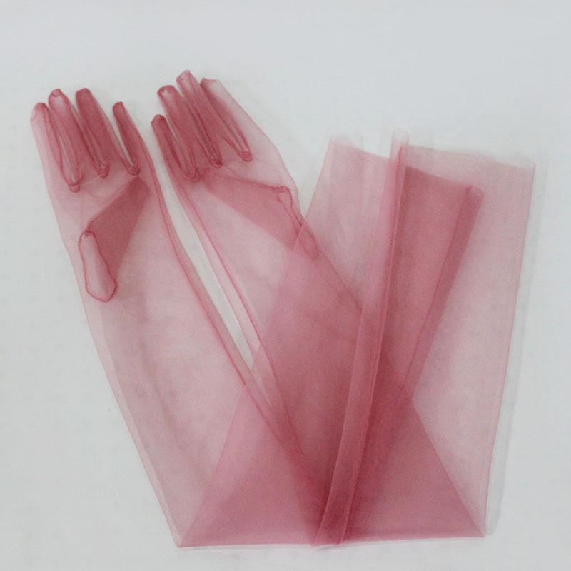 70CM DIY Dünnes Netz Transparent Uni Weich Sexy Cosplay Mode Persönlichkeit Kleid Accessoires Bühnenauftritt Damen Lange Handschuhe