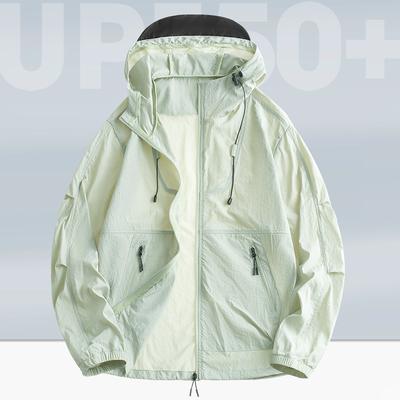 Männer Frauen Sonnenschutzkleidung Eis Seide Atmungsaktiv Haut Windjacke Jacke Sommer Angeln UV Kapuzenmantel
