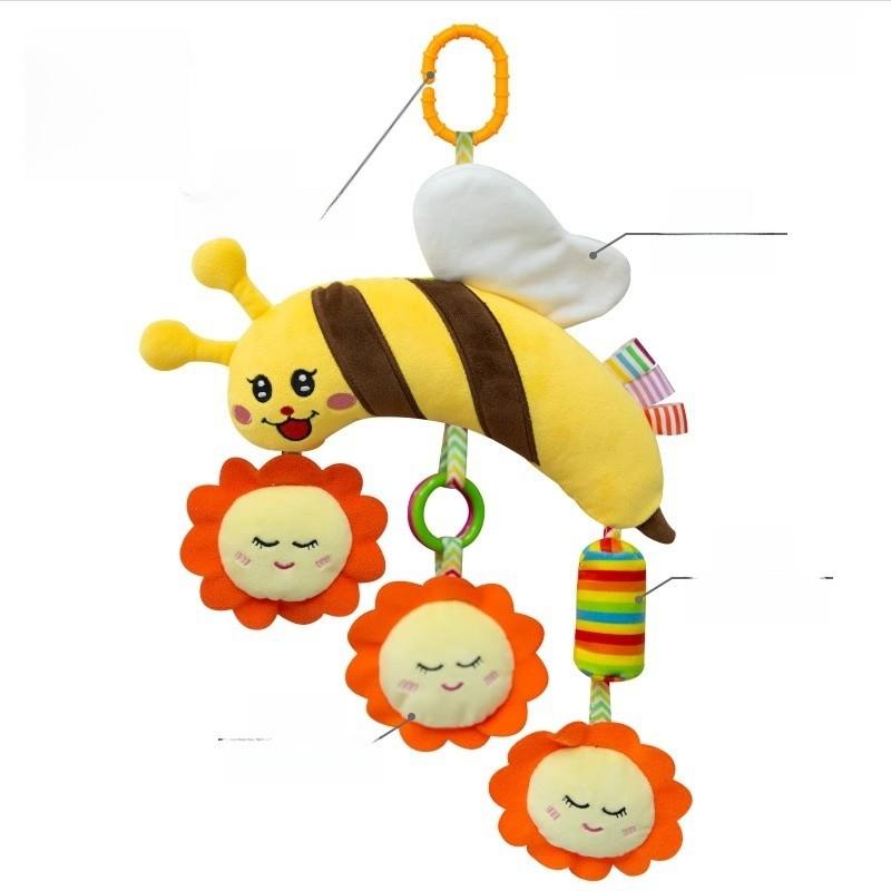 Infant Car Seat Hanging Toy With Plush Material And Interactive Sound For Newborns