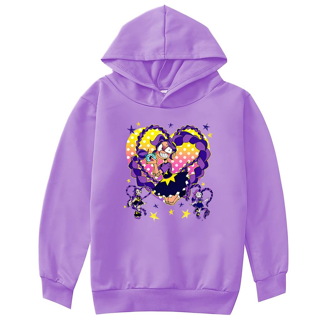 

4142 Kids Girls Lily Lovebraids Printed Outerwear Fashion Long Sleeves Hoodie 170cm фіолетовий