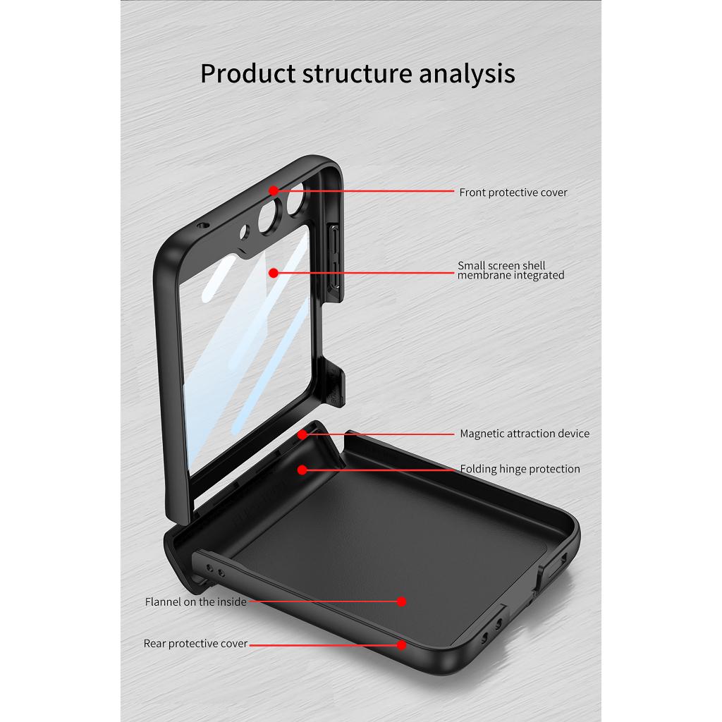 GKK Magnetic Hinge Matte PC Case For Samsung Galaxy Z Flip 5 5G Full Body Hard Armor Protective Cover
