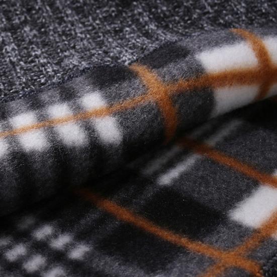 Ribbed Cuffs Long Sleeve Knitted Sweater Shrink Resistant Zipper Neck Lapel Winter Sweater Male Clothing