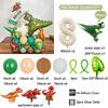 45pcs Jungle Dinosaur Party Balloons Set Mini Dinosaur Balloon Cream White Number Ballon Kids 1 2 3 4 5Year Birthday Party Decor
