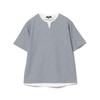 [Beams Heart] Absorbs Water and Dries Quickly, Cool To the Touch S/S TEE Slit Neck Fake Layer T-shirt Men's SMOKE_BLUE M 42040331286