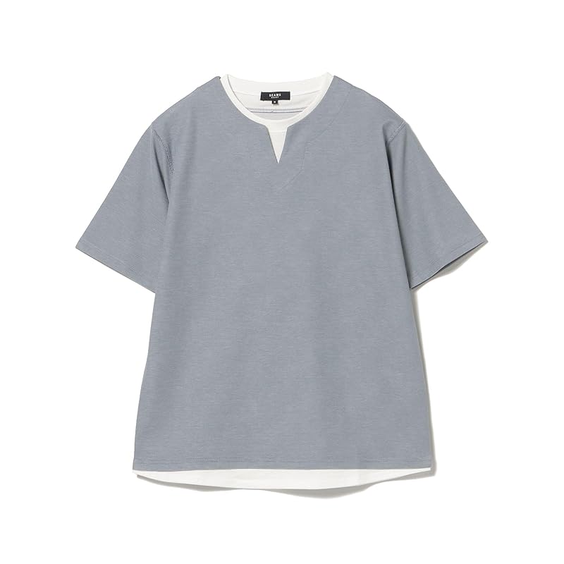 [Beams Heart] Absorbs Water and Dries Quickly, Cool To the Touch S/S TEE Slit Neck Fake Layer T-shirt Men's SMOKE_BLUE M 42040331286
