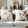 Floral Leaf Patterned Cushions For Modern Home Decor Polyester Pillowcase, Sofa Decorative Cushion Cov Headboard Pillow