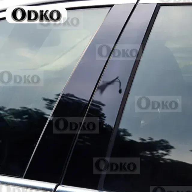 Glossy Black Car Door Window Center B C Pillars Post Middle Column Cover Trim Mirror Effect Sticker For Honda Civic FD 2006-2011