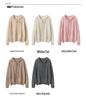 2025 Autumn Women's College Style Cashmere Hooded Cardigan Sweater with Zipper