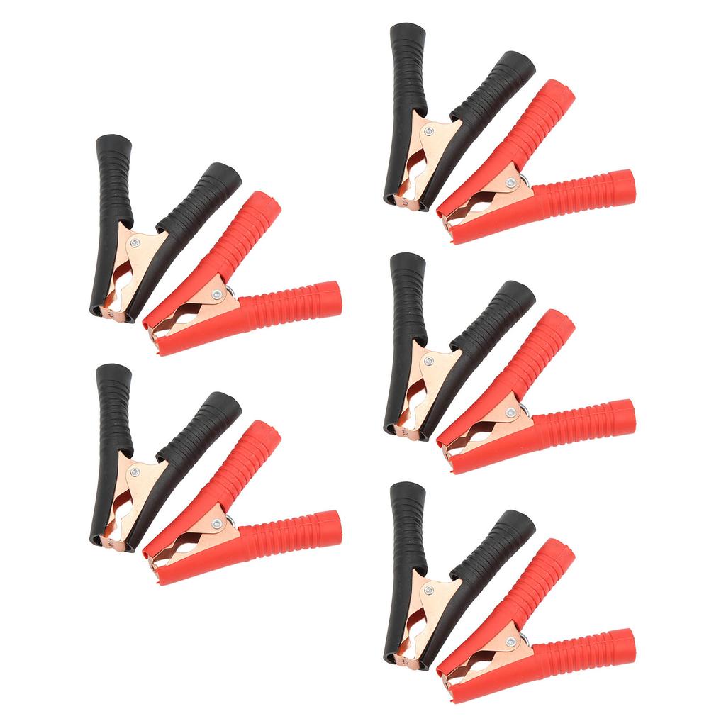 5 Sets Power Inverter Wire Connector Clamps 100A Testing Clip Black Red for Car Truck Batteries