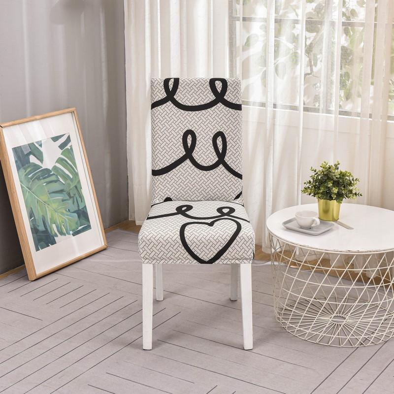 1PC Geometrischer elastischer Esszimmerstuhlbezug Stretch Sitzbezug Schonbezüge Stuhlhussen für Esszimmer Hochzeit Hotel Bankett Büro