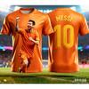 Sommer Messi Print Stickerei Kinderkleidungsset Fußballtrikot T-Shirt. Locker und bequem Geeignet für den täglichen Gebrauch