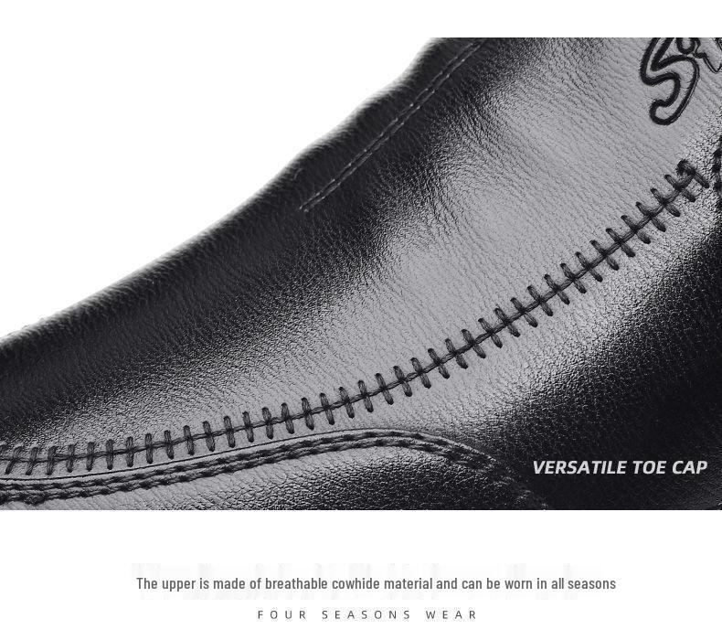 Men's Waterproof Soft Leather Slip-On Loafers - Comfortable Driving Shoes for Hotel or Work