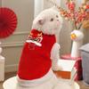Cat & Dog New Year Festive Hoodie - Warm Blue Anti-Shedding Winter Outfit