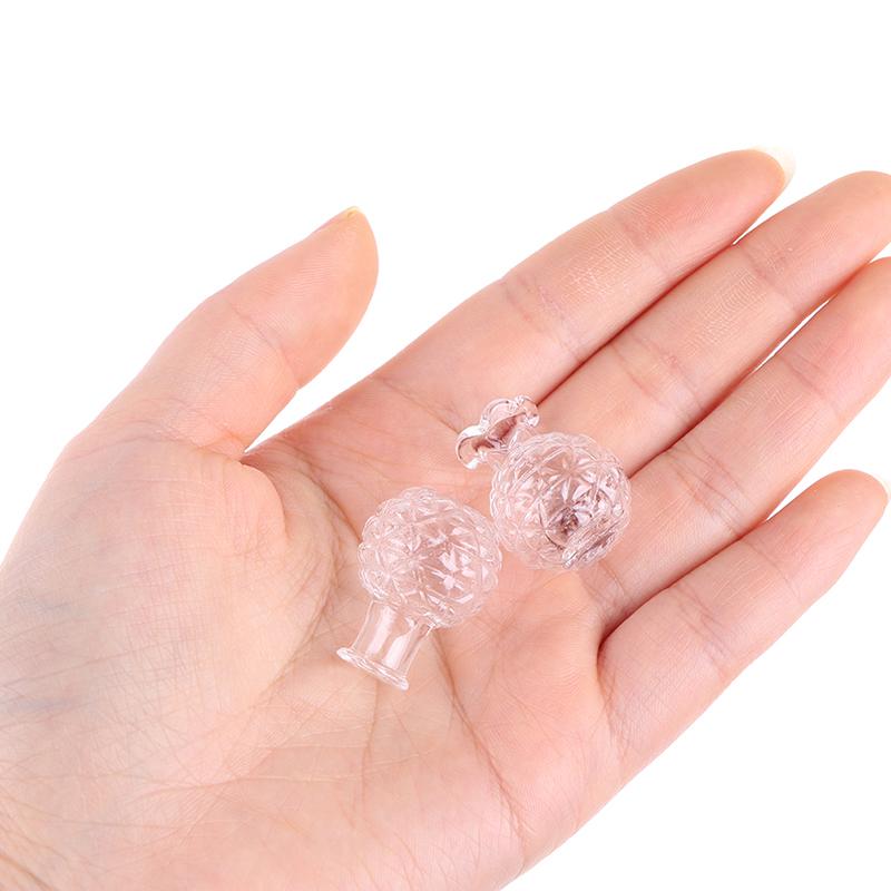 2Pcs 1:12 Dollhouse Miniatures Glass Vase Model Doll House Flowerpot Decor Toy