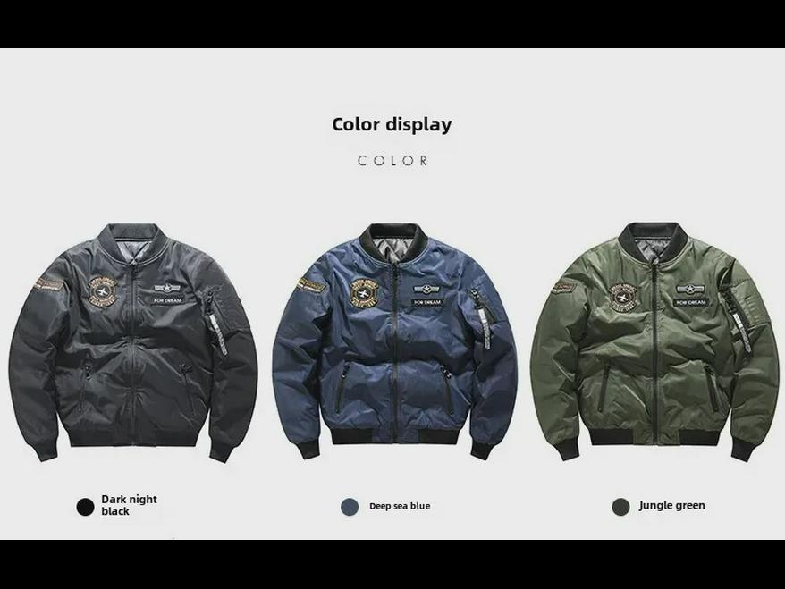 Men's Cross-Border MA-1 Flight Jacket - New Casual Embroidered Trendy Baseball Collar Top