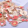 Mix Color Red Enamel Charm Strawberry Mushroom Heart Random Charms For Jewelry Making Bulk DIY Bracelets Earrings Pendants Bulk