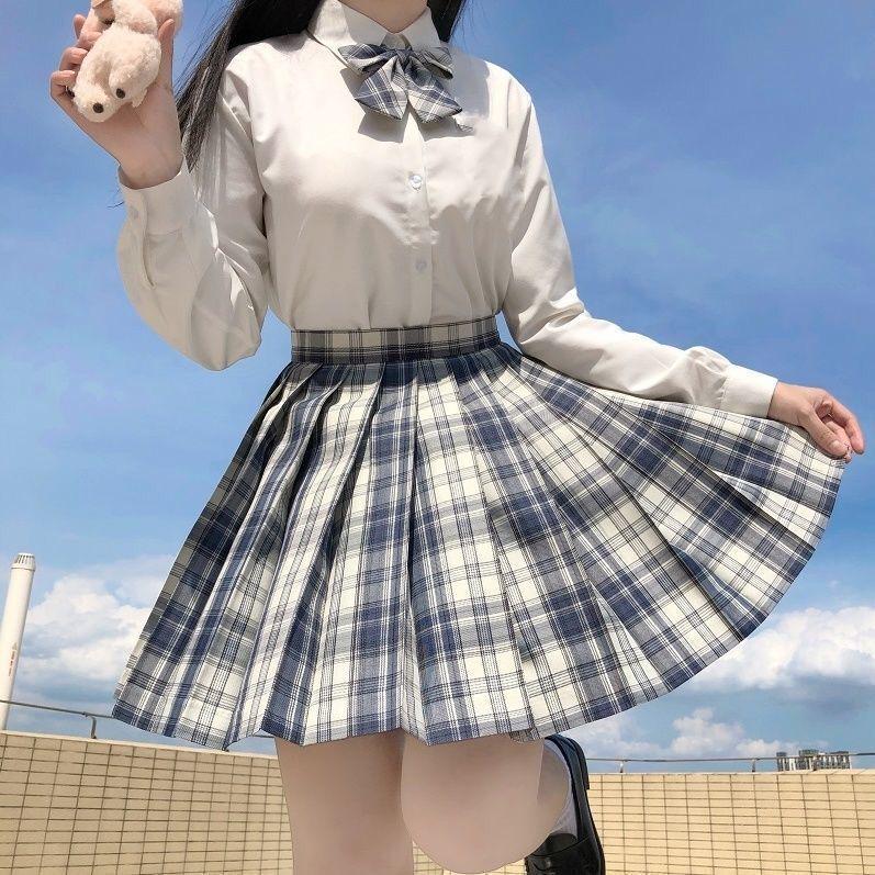 Authentic Japanese JK School Uniform Set - Gentle Cut Sailor Suit with Pleated Skirt