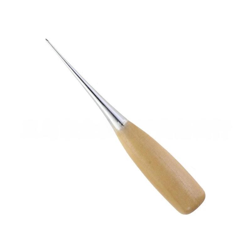 SKC Wooden Handle Awl Set - DIY Weaving, Straight & Curved Awls, Needle Drill Tool for Leather and Shoe Repair