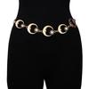 Crescent Moon & Sunflower Metal Waist Chain for Women - Adjustable Waistband Body Decoration