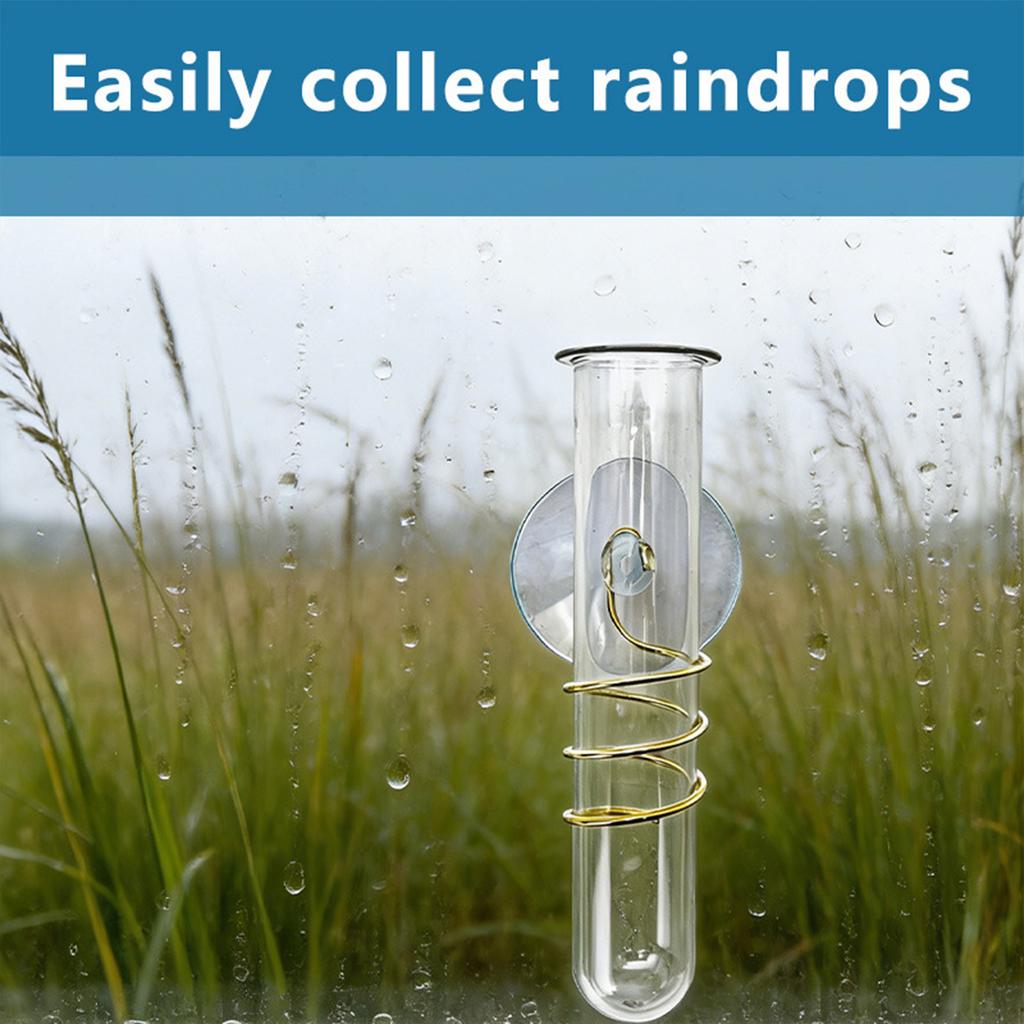 Outdoor Garden Creative Suction Cup Rain Gauge, Wall-mounted Personalized Flower-watering Plastic Container